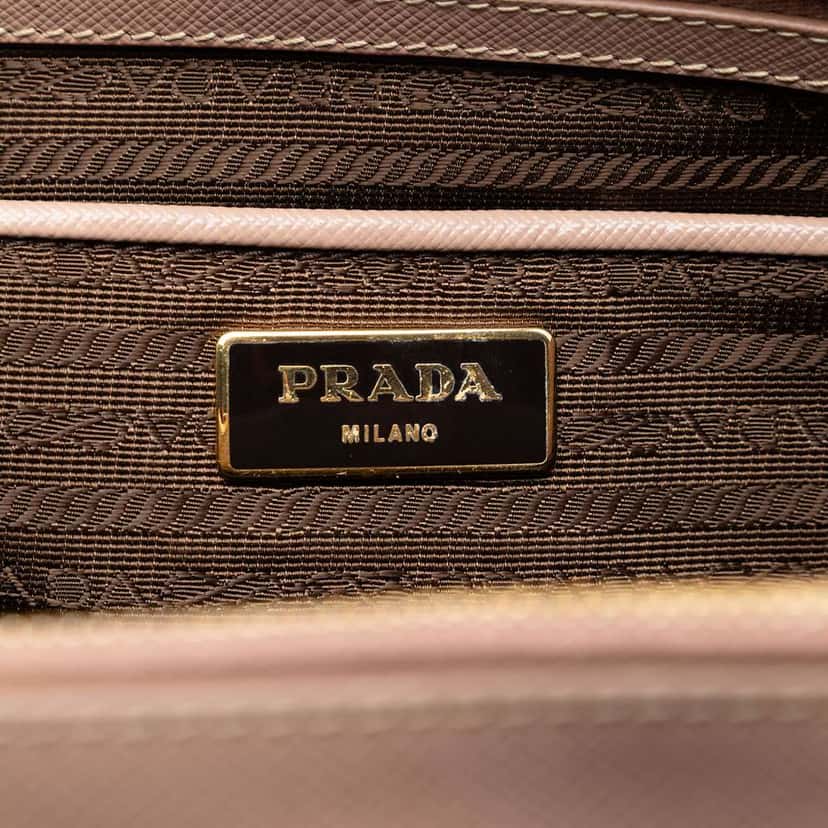 Prada Large Saffiano Lux Galleria Double Zip Tote Brown Leather Very good condition - Box View