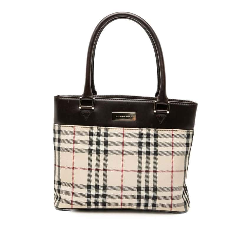 Burberry House Check Canvas Tote Beige Canvas Very good condition - Front View