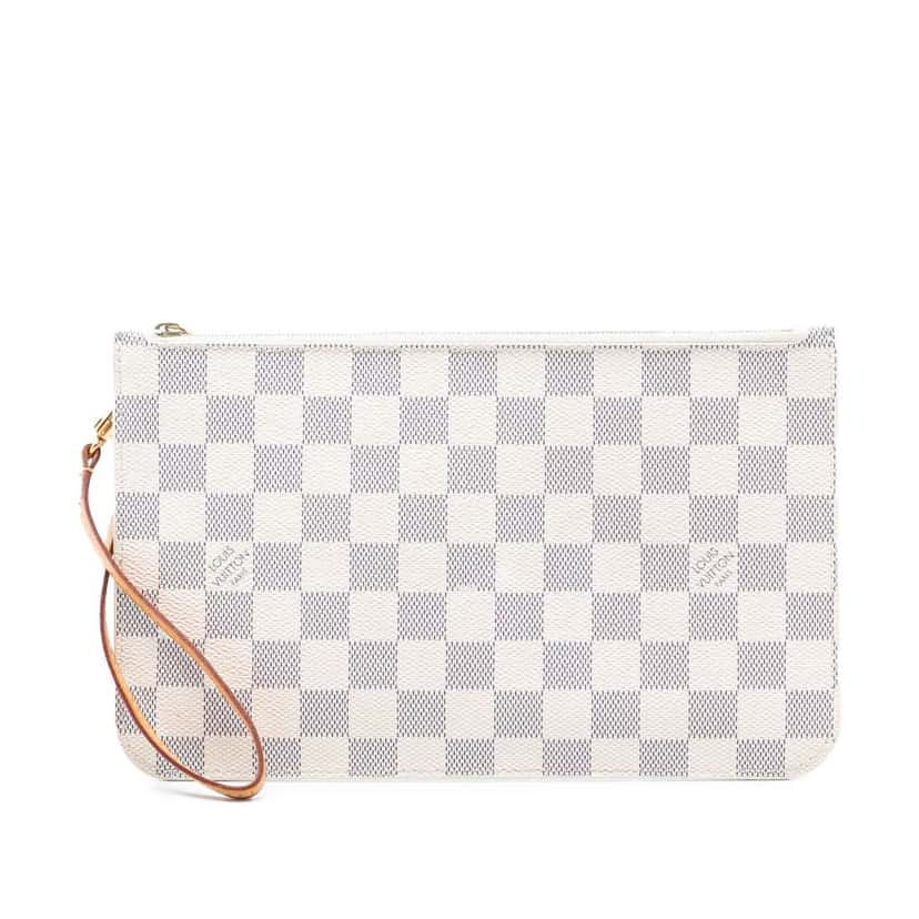 Louis Vuitton Damier Azur Neverfull MM Pouch White Very good condition - Front View