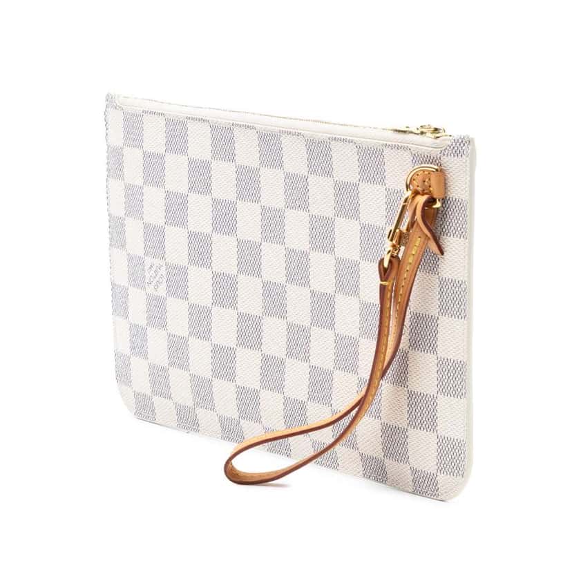 Louis Vuitton Damier Azur Neverfull MM Pouch White Very good condition - Back View
