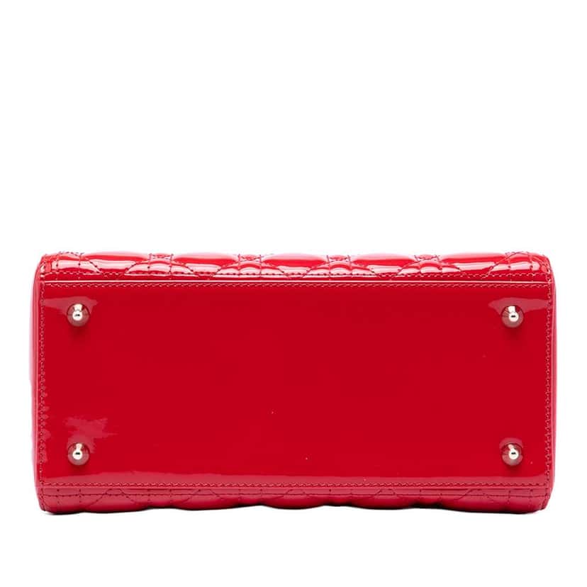 Dior Medium Patent Cannage Lady Dior Red Leather Very good condition - Inside View