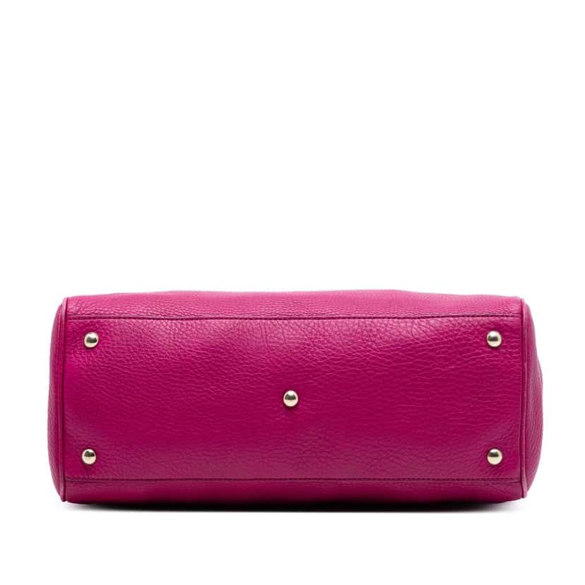 Gucci Medium Calfskin Bamboo Shopper Satchel Pink Leather Very good condition - Inside View