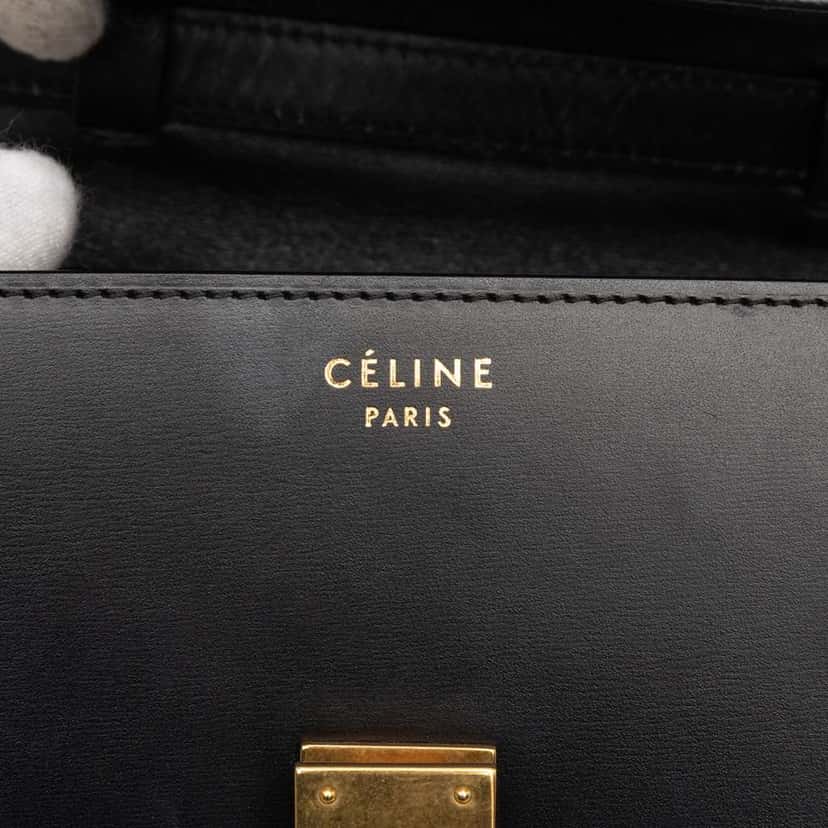 Celine Small Calfskin Classic Box Black Leather Very good condition - Box View