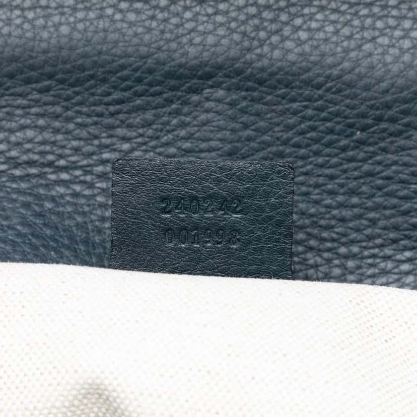 Gucci Medium Guccissima New Bamboo Top Handle Bag Blue Leather Very good condition - Box View