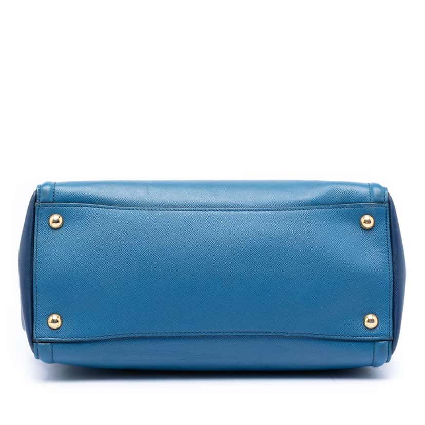 Prada Bicolor Saffiano Lux Galleria Satchel Blue Leather Very good condition - Inside View