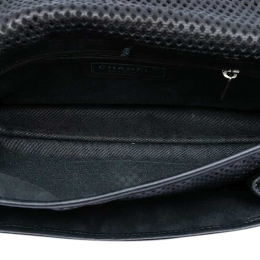 Chanel Medium Perforated Lambskin Up In The Air Flap Black Leather Very good condition - Model View