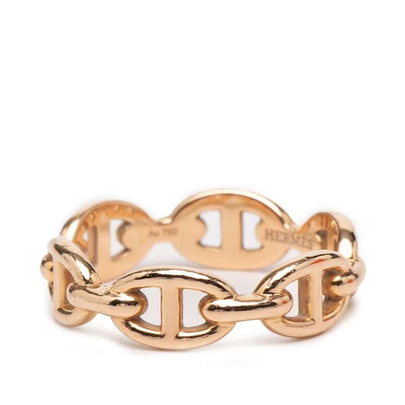 Hermès 18K Rose Gold Chaine d Ancre Enchainee Ring Pink Rose Gold Very good condition - Back View