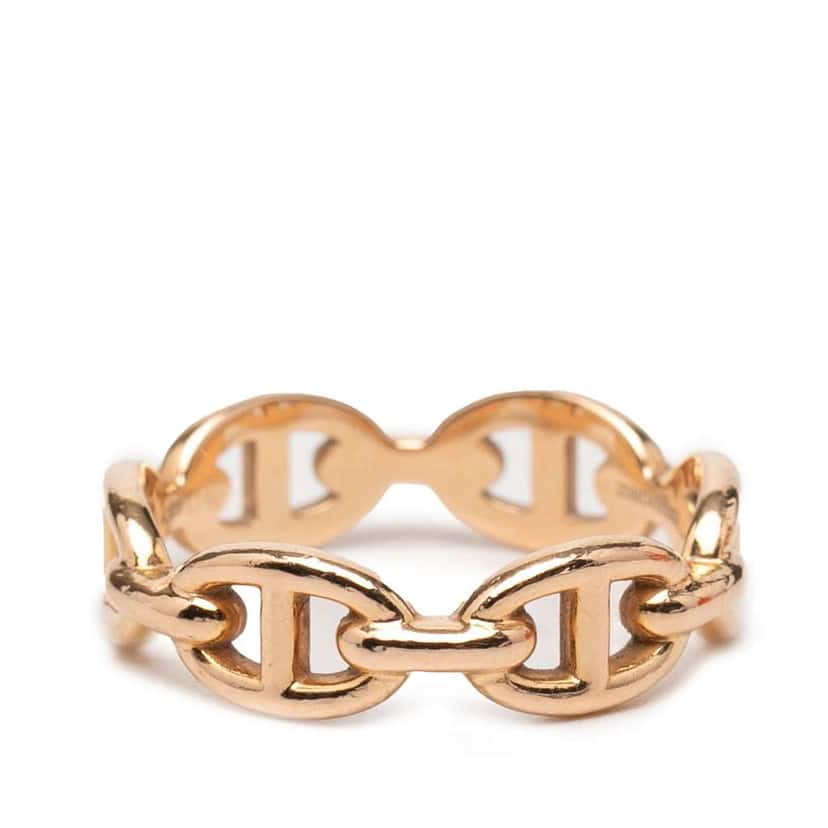 Hermès 18K Rose Gold Chaine d Ancre Enchainee Ring Pink Rose Gold Very good condition - Inside View