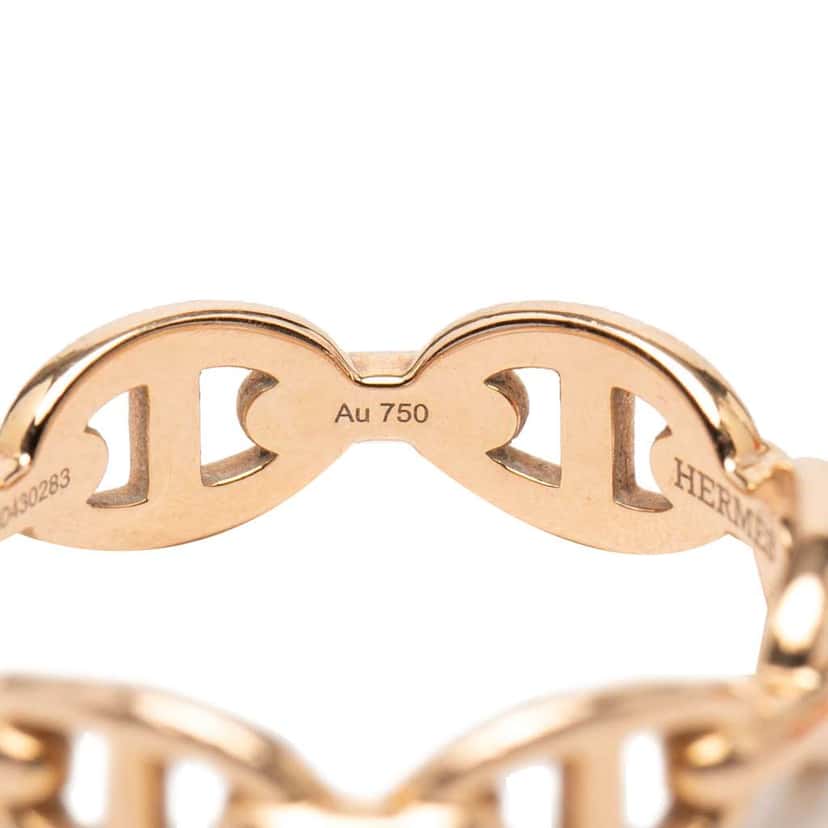 Hermès 18K Rose Gold Chaine d Ancre Enchainee Ring Pink Rose Gold Very good condition - Model View