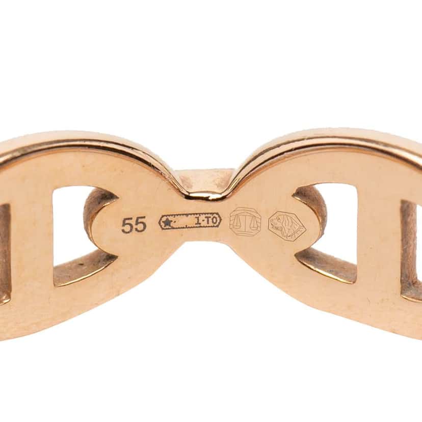 Hermès 18K Rose Gold Chaine d Ancre Enchainee Ring Pink Rose Gold Very good condition - Box View