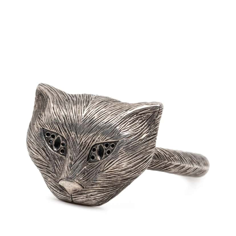 Gucci Sterling Silver Garden Cat Head Ring Silver Silver Very good condition - Back View