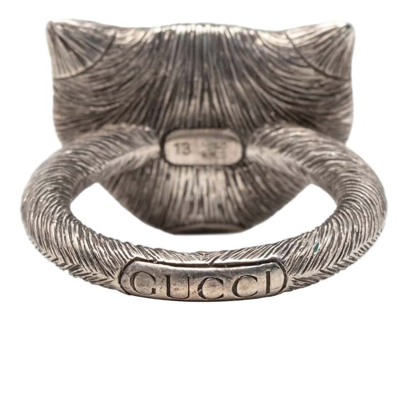 Gucci Sterling Silver Garden Cat Head Ring Silver Silver Very good condition - Inside View