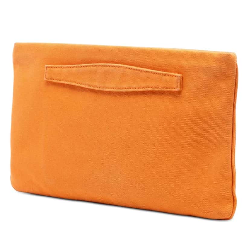 Prada Canvas Canapa Bijoux Clutch Orange Canvas Very good condition - Back View