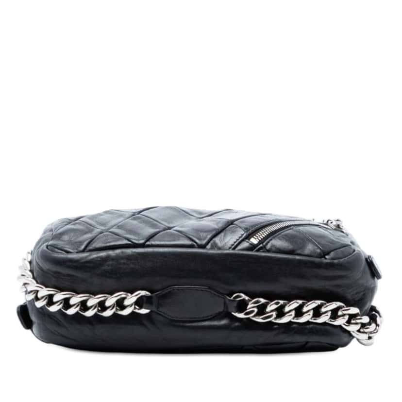 Chanel Quilted Lambskin Chain Shoulder Bag Black Leather Very good condition - Inside View