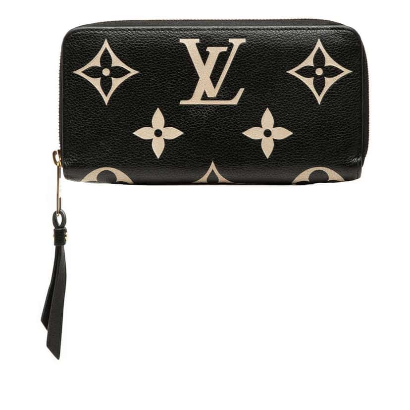 Louis Vuitton Monogram Empreinte Giant Bicolor Zippy Long Wallet Black Leather Very good condition - Front View