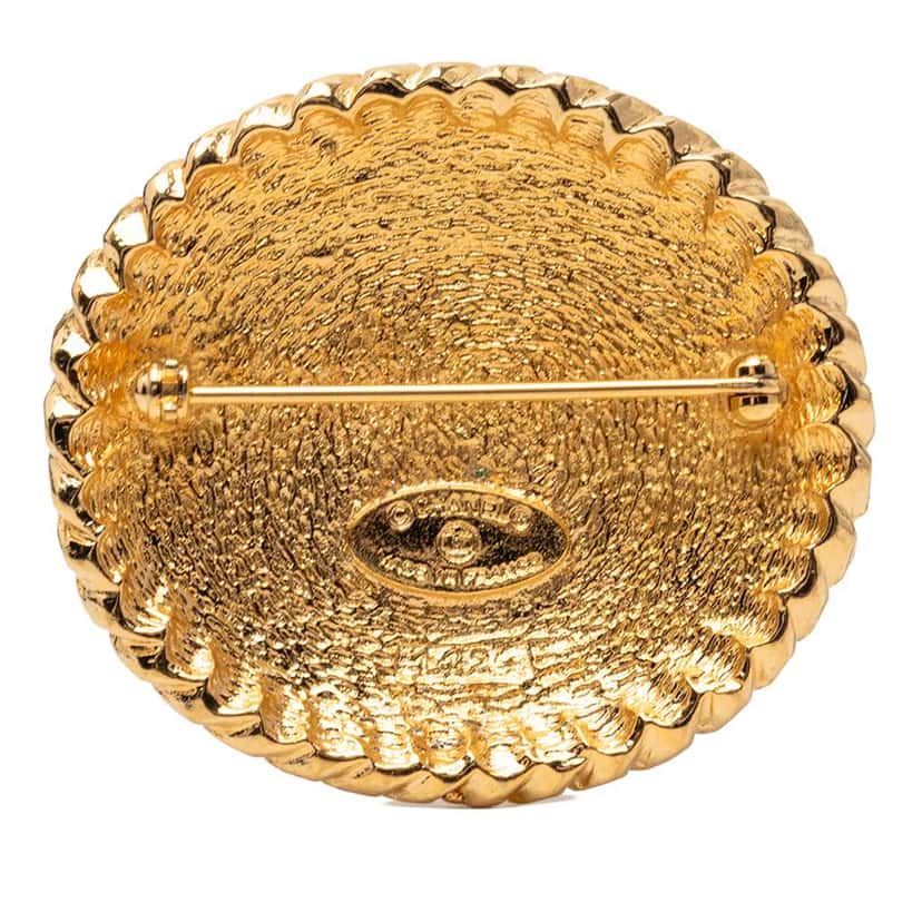 Chanel Gold Plated Equestrian Brooch Gold Metal Very good condition - Back View