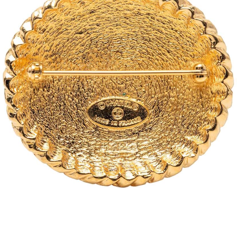 Chanel Gold Plated Equestrian Brooch Gold Metal Very good condition - Inside View