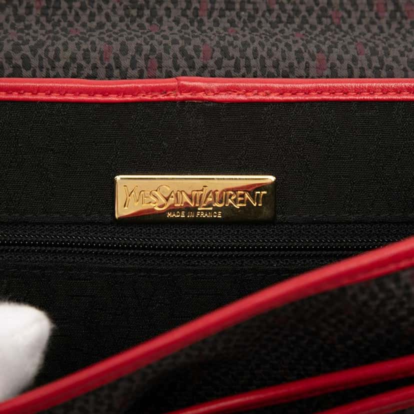 Saint Laurent Coated Canvas Envelope Crossbody Grey Canvas Very good condition - Box View