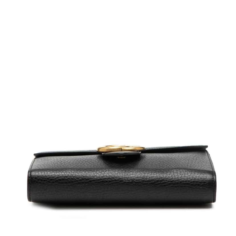 Gucci GG Marmont Leather Wallet on Chain Black Leather Very good condition - Inside View