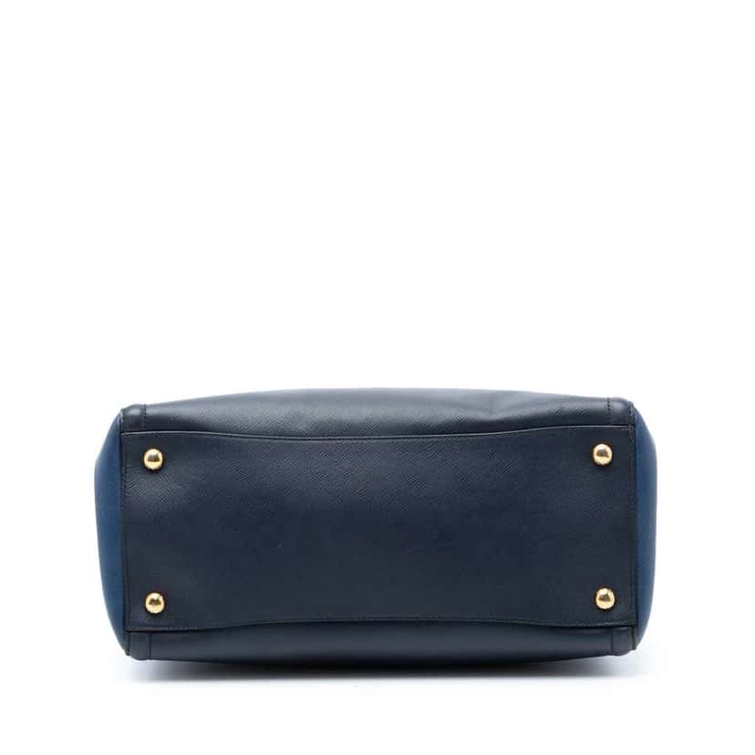 Prada Medium Bicolor Saffiano Lux Galleria Satche Blue Leather Very good condition - Inside View