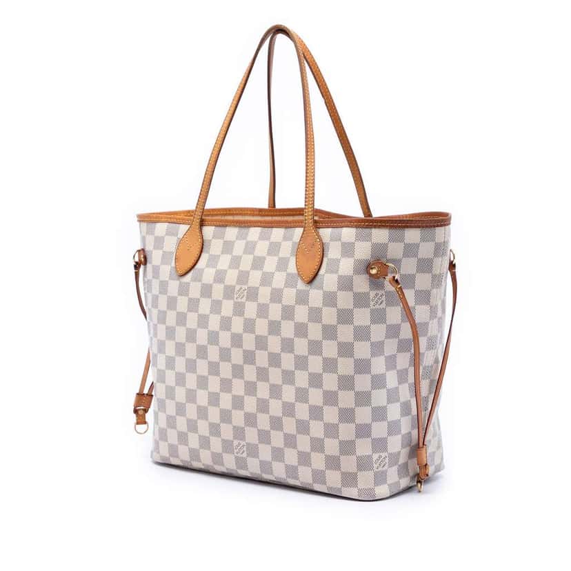 Louis Vuitton Damier Azur Neverfull MM White Very good condition - Back View