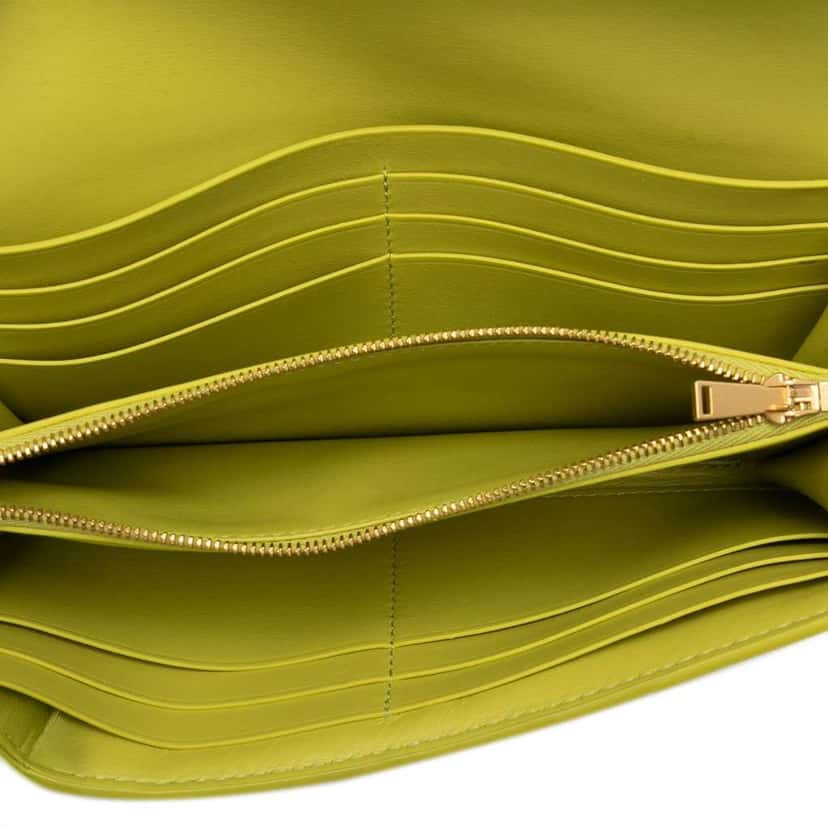 Bottega Veneta Nappa Maxi Intrecciato Long Wallet Yellow Leather Very good condition - Model View