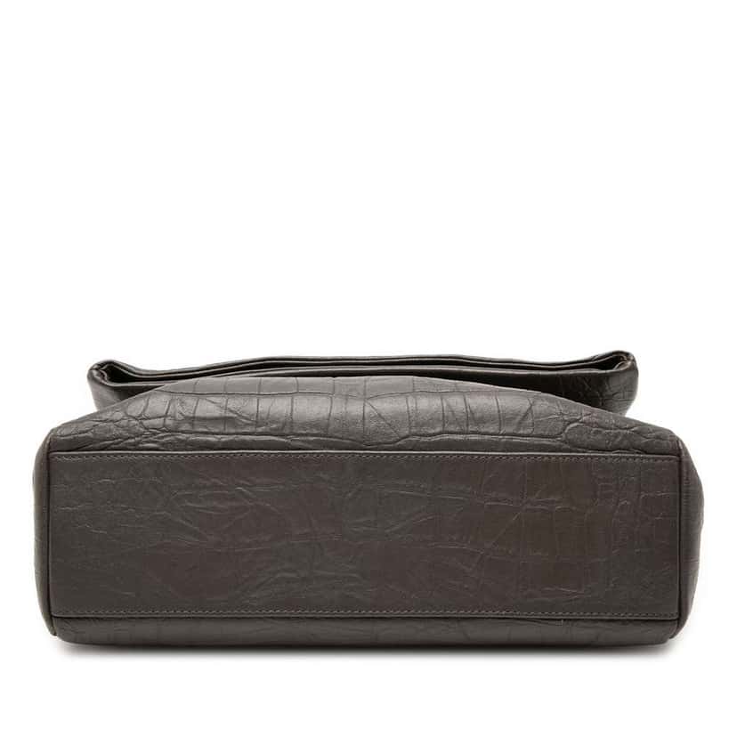 Saint Laurent Medium Croc Embossed Calfskin Monogram West Hollywood Crossbody Grey Leather Very good condition - Inside View