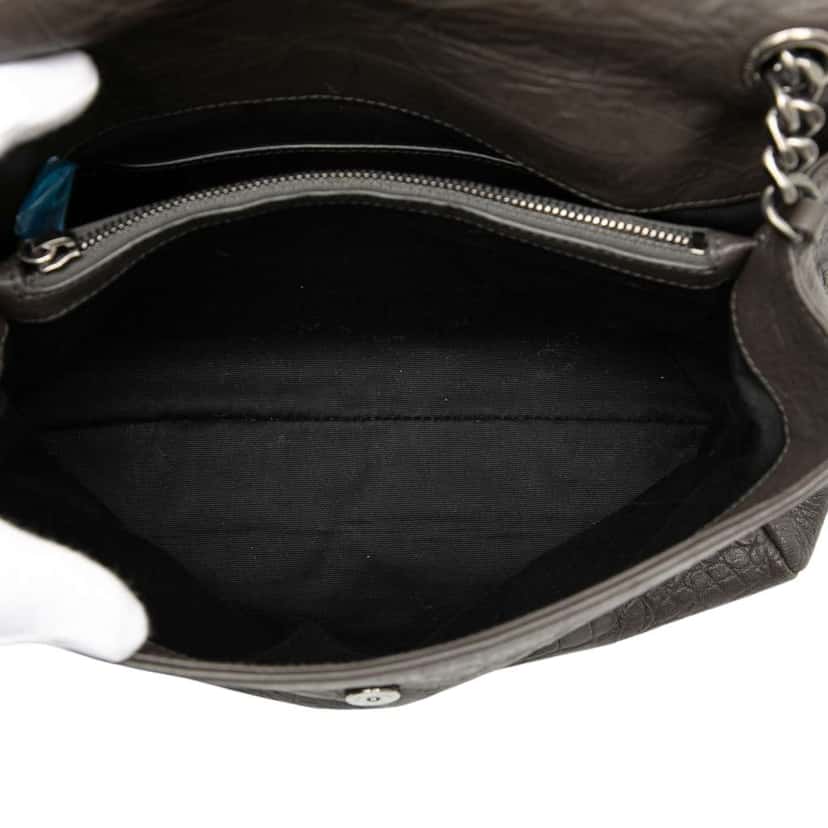 Saint Laurent Medium Croc Embossed Calfskin Monogram West Hollywood Crossbody Grey Leather Very good condition - Model View