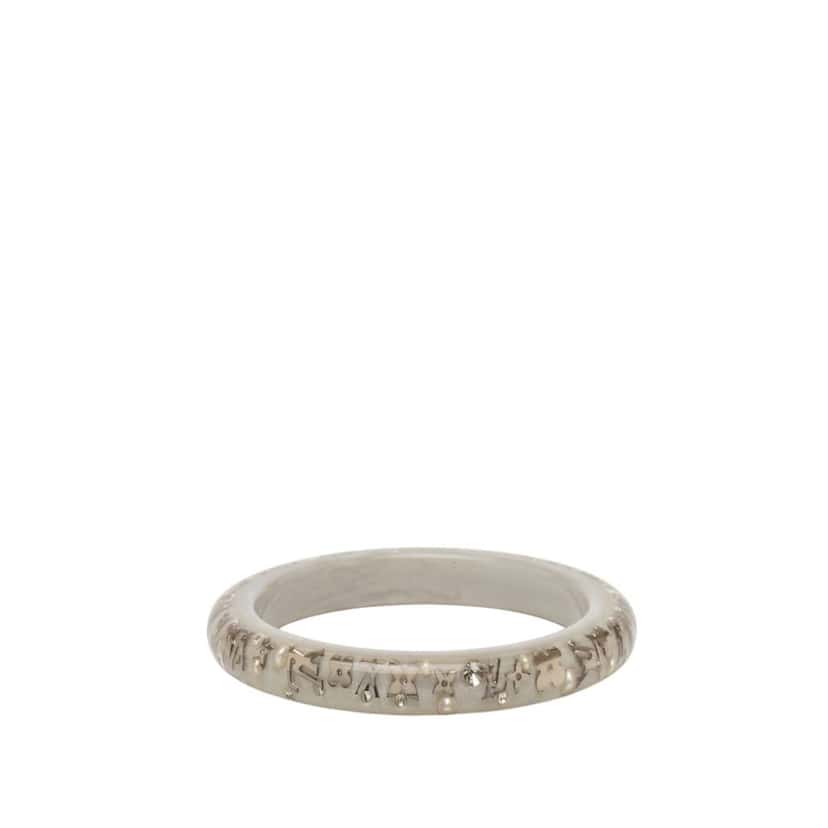 Louis Vuitton Narrow Monogram Resin Inclusion Bangle White Very good condition - Front View
