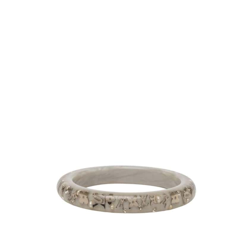 Louis Vuitton Narrow Monogram Resin Inclusion Bangle White Very good condition - Back View