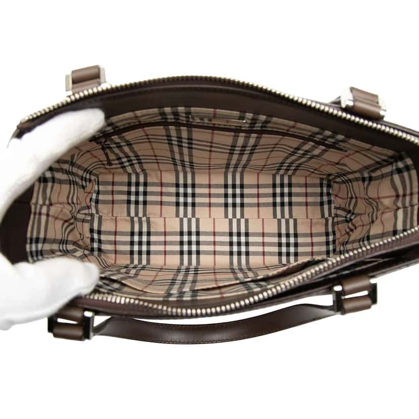 Burberry Leather Tote Brown Leather Very good condition - Model View