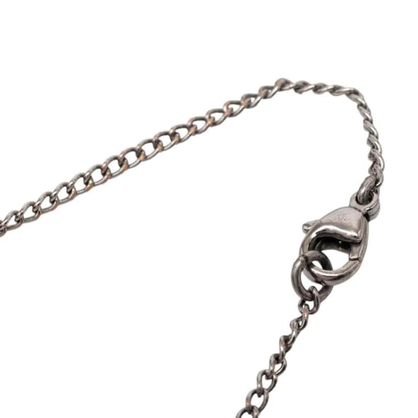 Chanel Ruthenium Plated CC Spiked Pendant Necklace Black Brass Very good condition - Model View