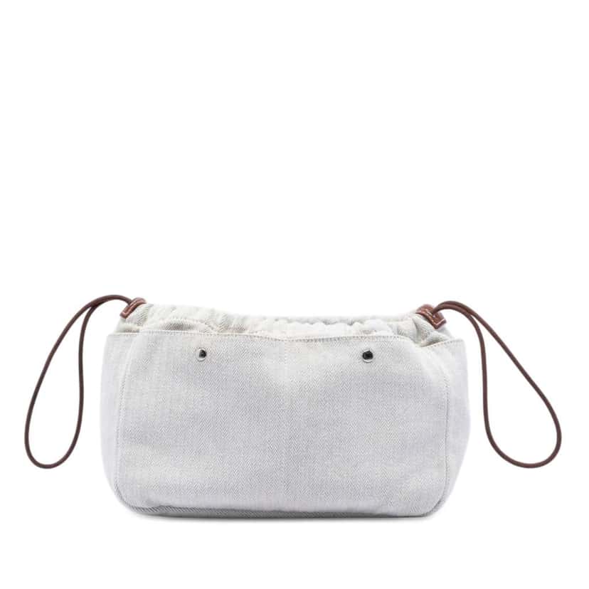 Hermès Canvas and Barenia Fourbi Pouch 25 Brown Canvas Very good condition - Front View