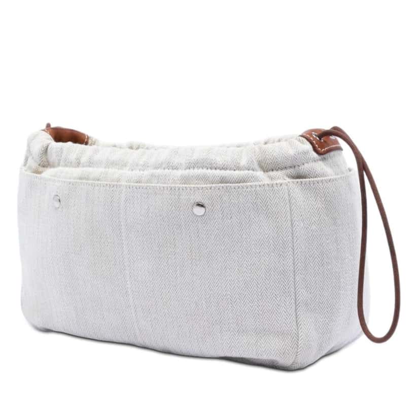 Hermès Canvas and Barenia Fourbi Pouch 25 Brown Canvas Very good condition - Back View