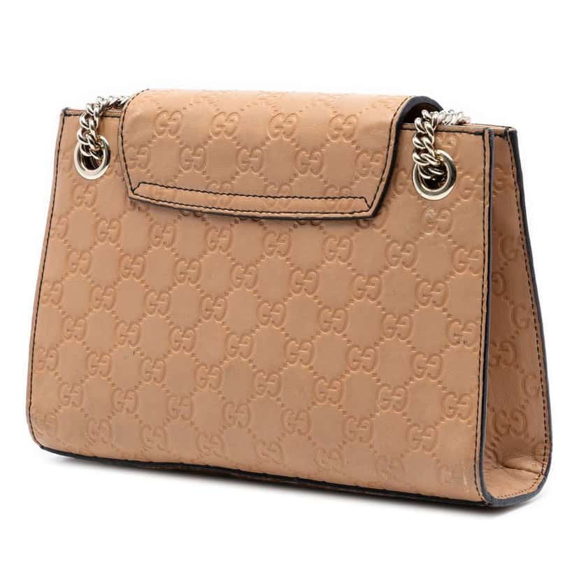 Gucci Small Guccissima Emily Shoulder Bag Beige Leather Good condition - Back View