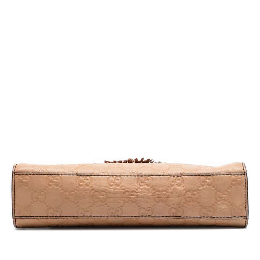 Gucci Small Guccissima Emily Shoulder Bag Beige Leather Good condition - Inside View