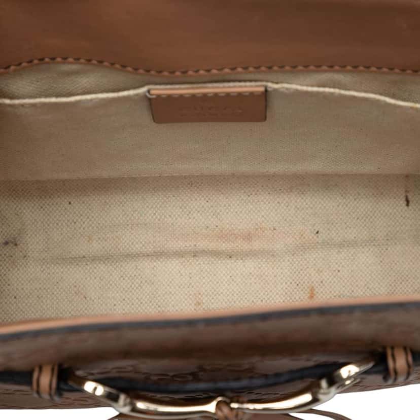 Gucci Small Guccissima Emily Shoulder Bag Beige Leather Good condition - Model View