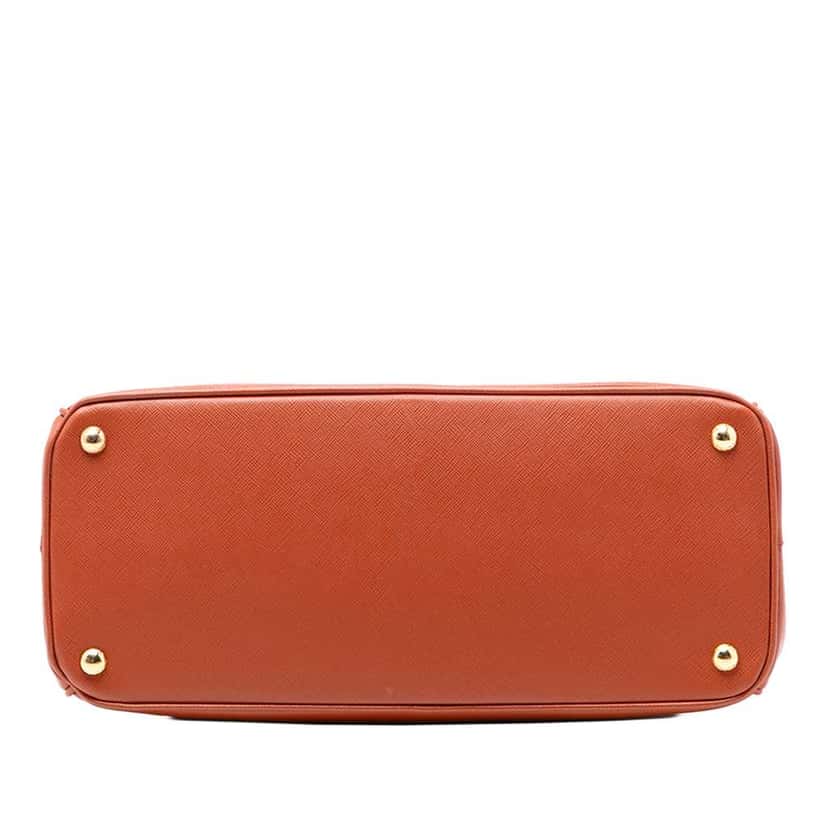 Prada Large Saffiano Lux Galleria Double Zip Satchel Orange Leather Very good condition - Inside View
