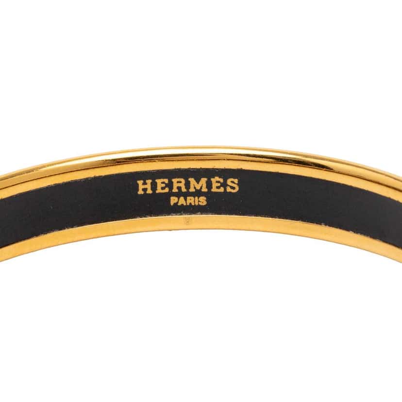 Hermès Narrow Floral and Wheat Enamel Bangle 62 Red Very good condition - Box View