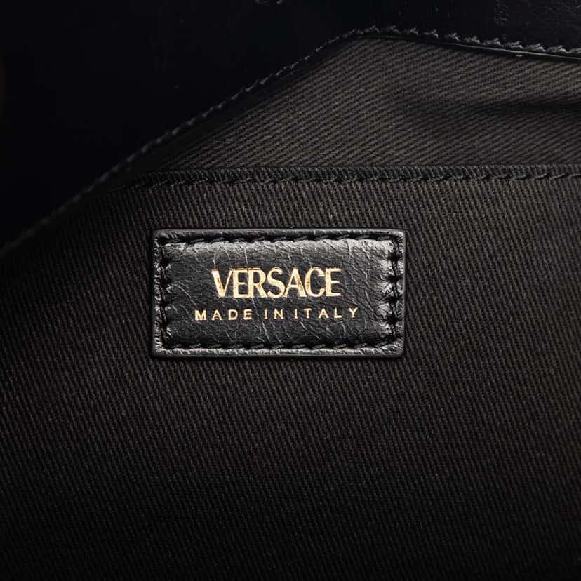 Versace Leather La Medusa Shoulder Bag Black Leather Very good condition - Box View
