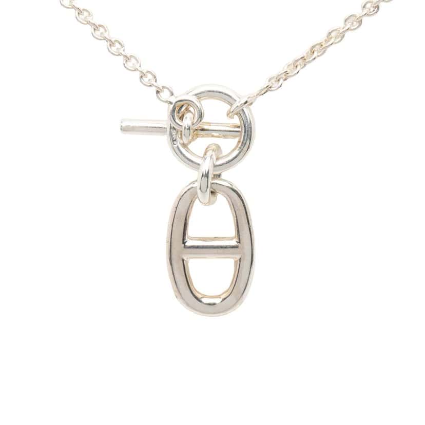 Hermès Sterling Silver Chaine d Ancre Pendant Necklace Silver Silver Very good condition - Back View