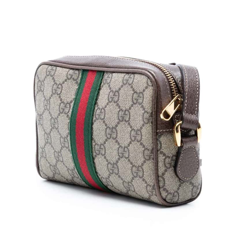 Gucci Mini GG Supreme Web Ophidia Crossbody Beige Canvas Very good condition - Back View
