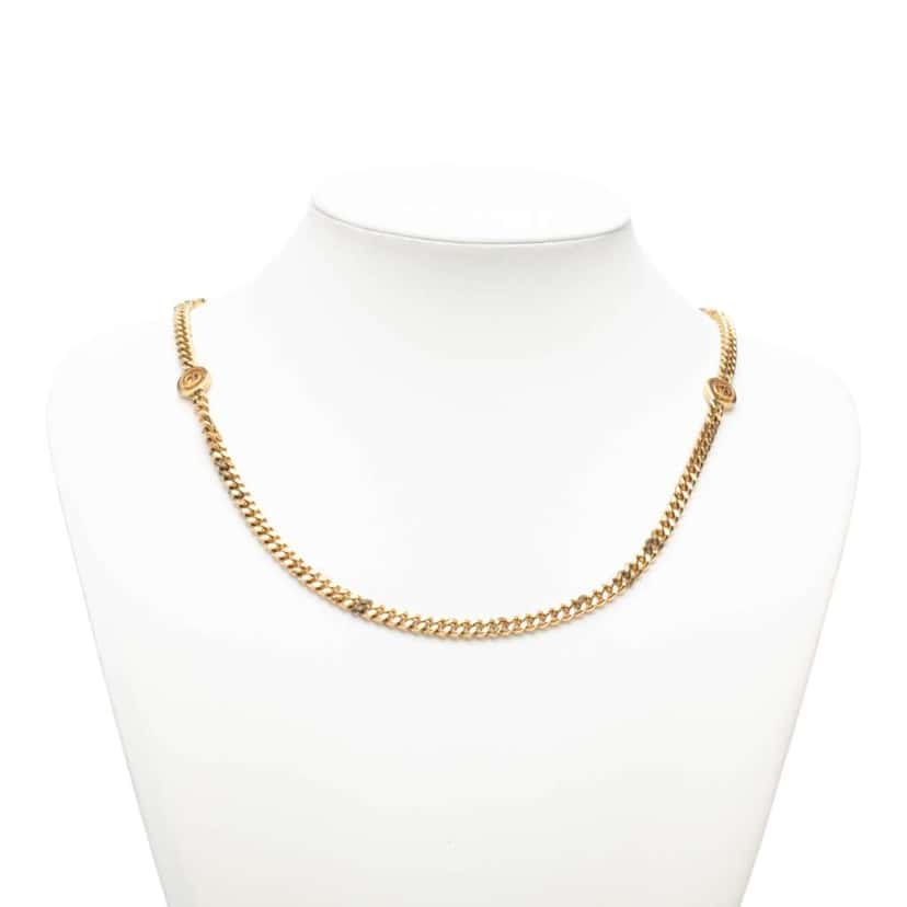 Dior Gold Plated CD Logo Chain Necklace Gold Metal Good condition - Box View