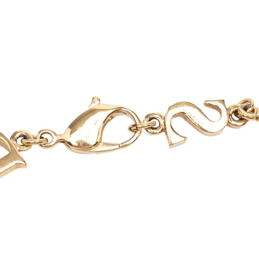 Dior Gold Plated Strass Logo Charm Bracelet Gold Metal Very good condition - Model View