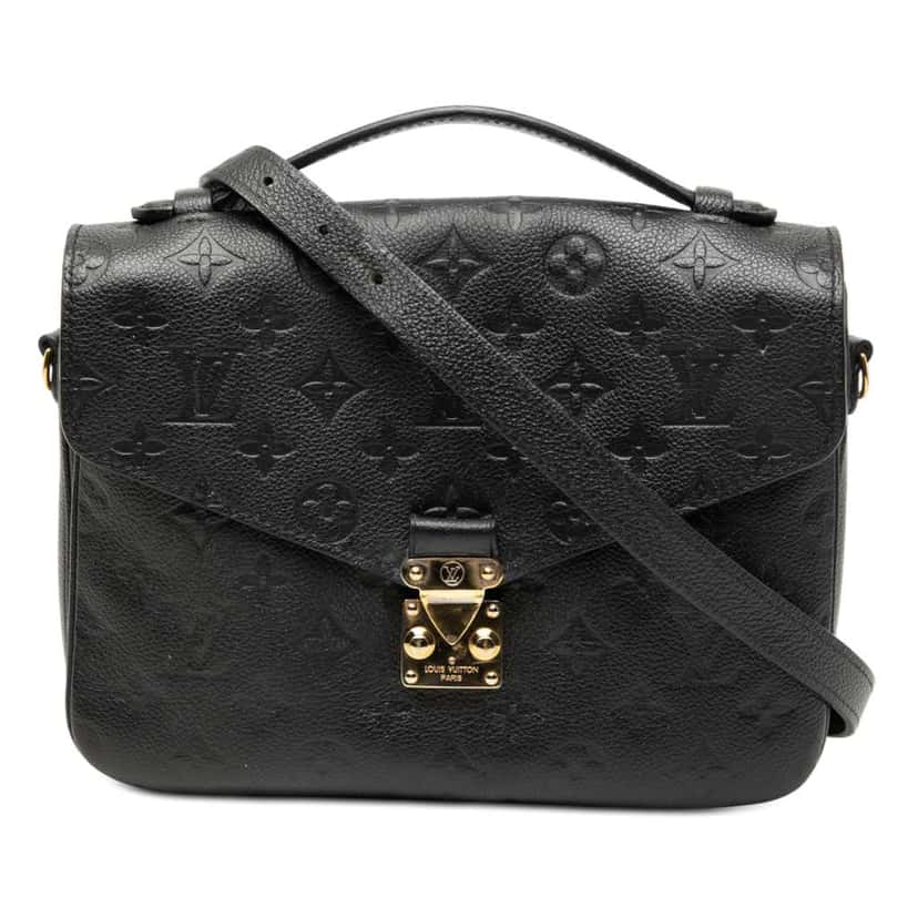 Louis Vuitton Monogram Empreinte Pochette Metis Black Leather Very good condition - Front View