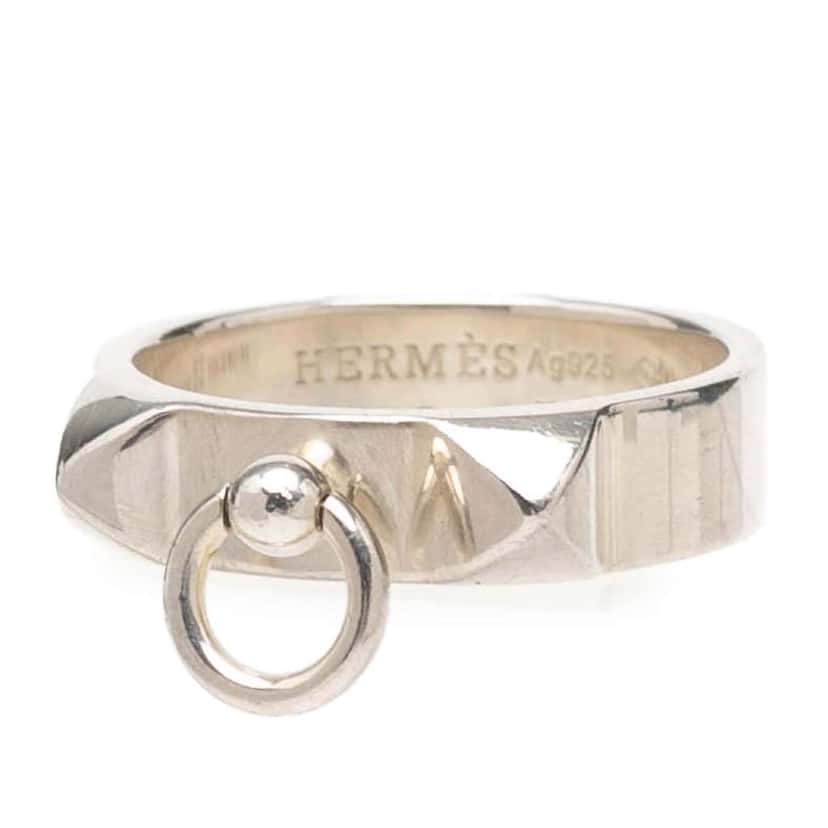 Hermès Sterling Silver Collier de Chien Ring Silver Silver Very good condition - Back View