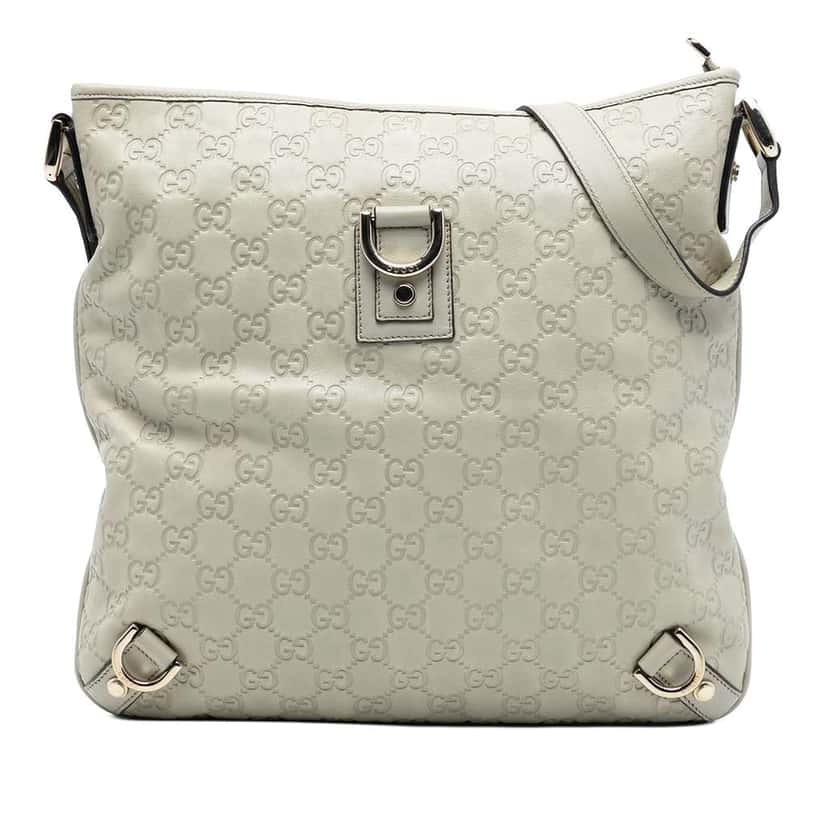 Gucci Guccissima Abbey D Ring Crossbody White Leather Very good condition - Front View
