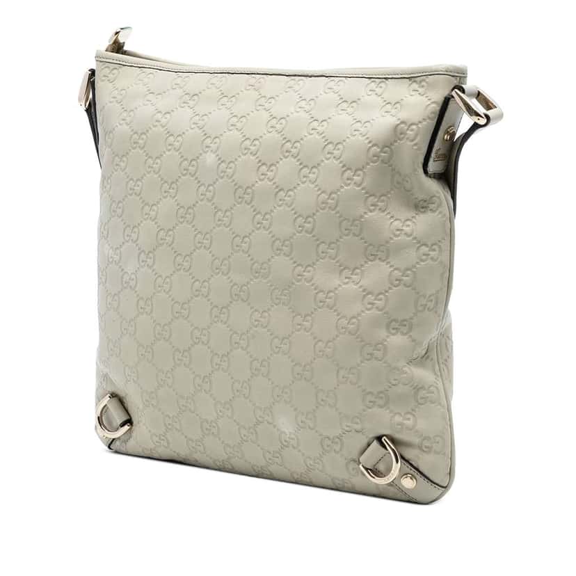 Gucci Guccissima Abbey D Ring Crossbody White Leather Very good condition - Back View