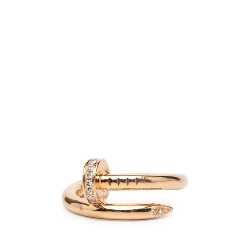 Cartier 18K Rose Gold Classic Juste Un Clou Diamond Ring Gold Rose Gold Very good condition - Front View