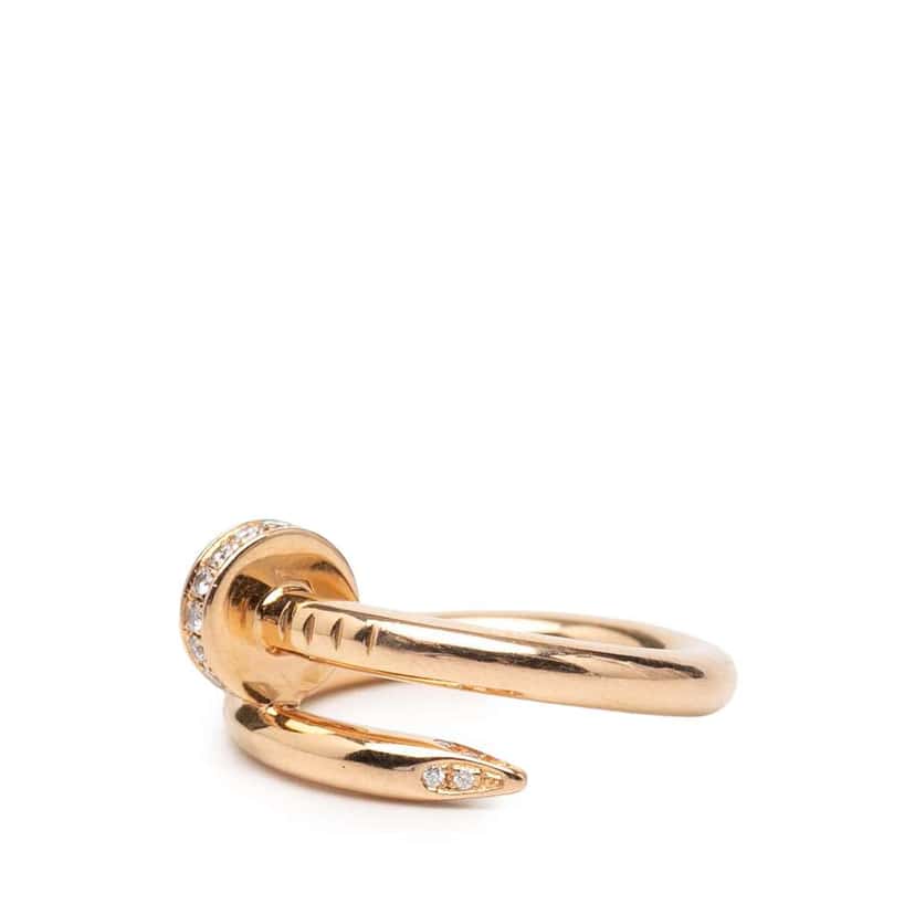 Cartier 18K Rose Gold Classic Juste Un Clou Diamond Ring Gold Rose Gold Very good condition - Back View